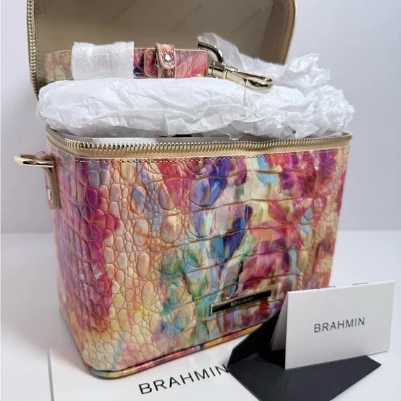Brahmin Multi Colored.                  Croc-Embossed Leather Crossbody Bag - Picture 2 of 11